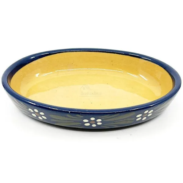 Ovale Schale Soufflenheimer Blau Gänseblümchen 23 cm