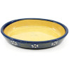 Oval Blue Soufflenheim Dish Daisy 23 cm