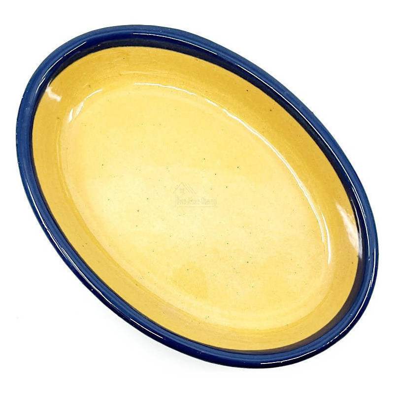 Ovale Schale Soufflenheimer Blau Gänseblümchen 23 cm
