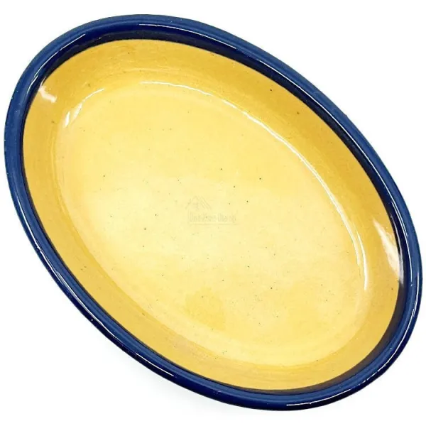 Ovale Schale Soufflenheimer Blau Gänseblümchen 23 cm