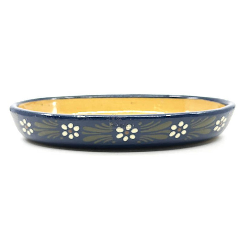 Ovale Schale Soufflenheimer Blau Gänseblümchen 30 cm