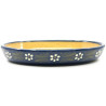 Oval Blue Soufflenheim Dish Daisy 30 cm