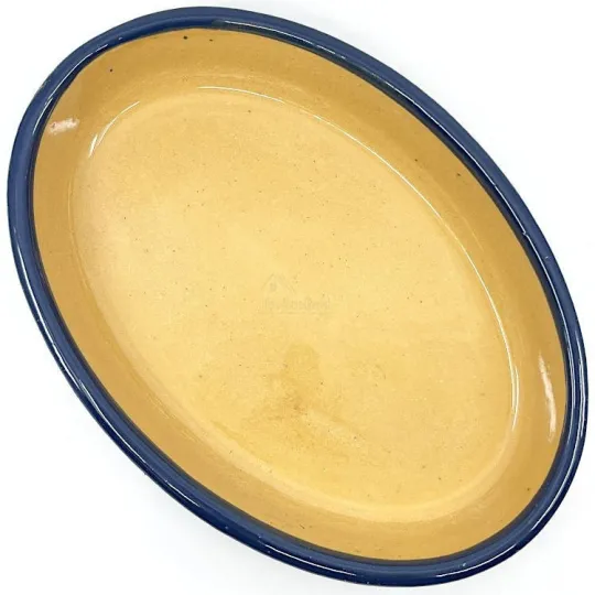 Ovale Schaal Blauw van Soufflenheim Madeliefje 30 cm