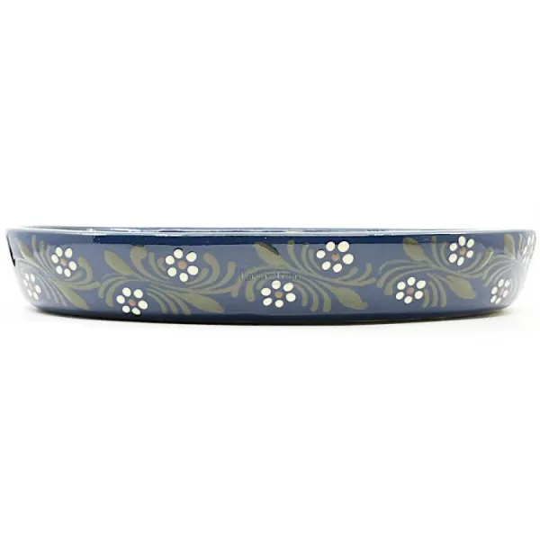 Plat Oval Bleu de Soufflenheim Marguerite 40 cm
