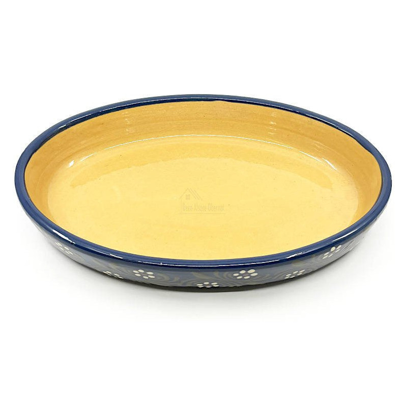 Ovale Schale Soufflenheimer Blau Gänseblümchen 40 cm