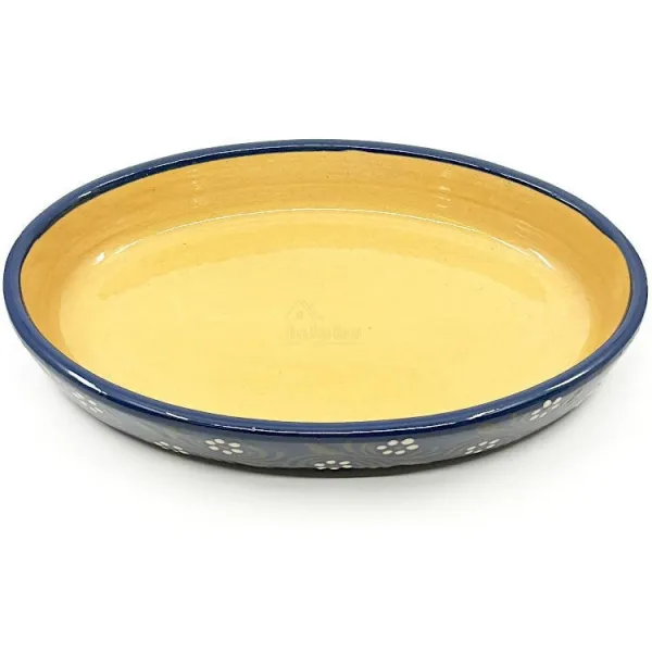 Plat Oval Bleu de Soufflenheim Marguerite 40 cm