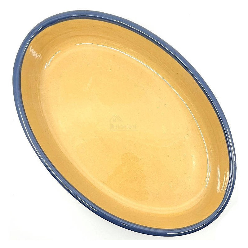 Ovale Schale Soufflenheimer Blau Gänseblümchen 40 cm