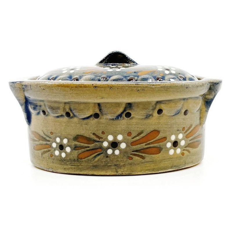 Terrine à Baeckeoffe Bleu Pinceau Soufflenheim Marguerite 17 cm