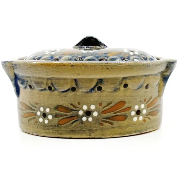 Terrine à Baeckeoffe Bleu Pinceau Soufflenheim Marguerite 17 cm