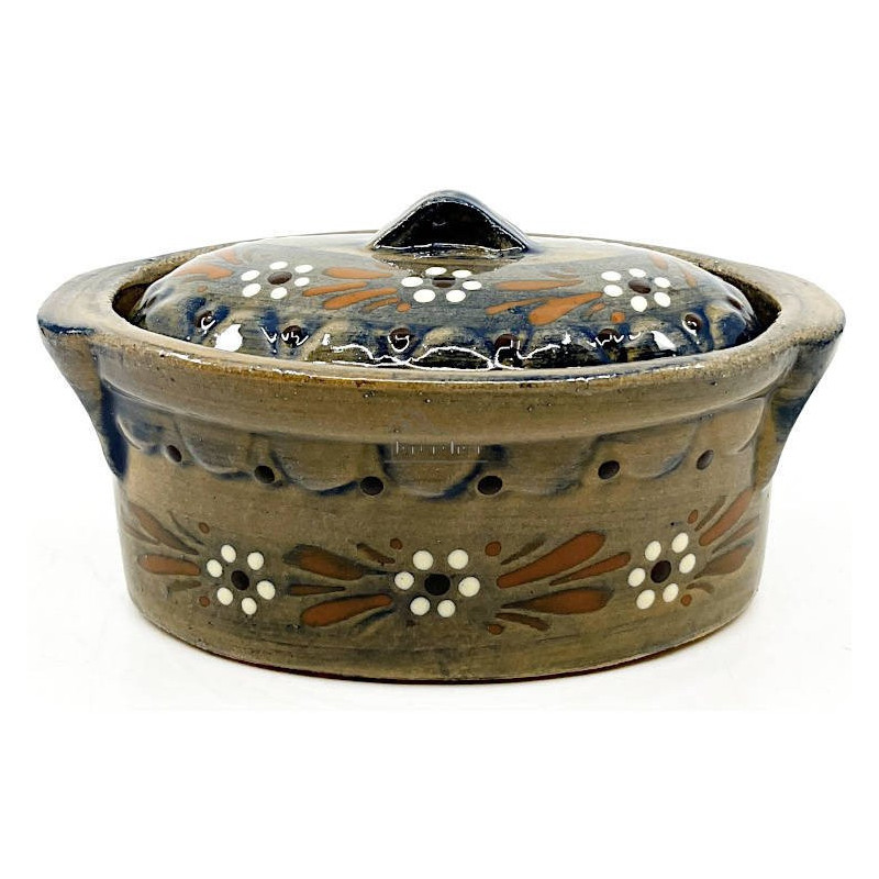 Terrine à Baeckeoffe Bleu Pinceau Soufflenheim Marguerite 17 cm
