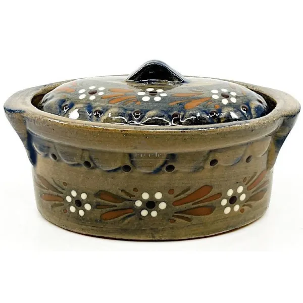 Soufflenheim Blaue Pinsel Baeckeoffe Terrine Gänseblümchen 17 cm