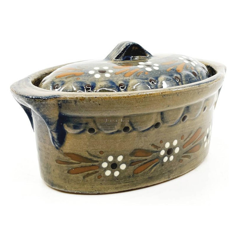 Terrine à Baeckeoffe Bleu Pinceau Soufflenheim Marguerite 17 cm
