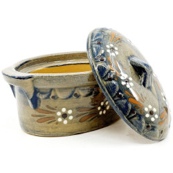 Soufflenheim Blaue Pinsel Baeckeoffe Terrine Gänseblümchen 17 cm