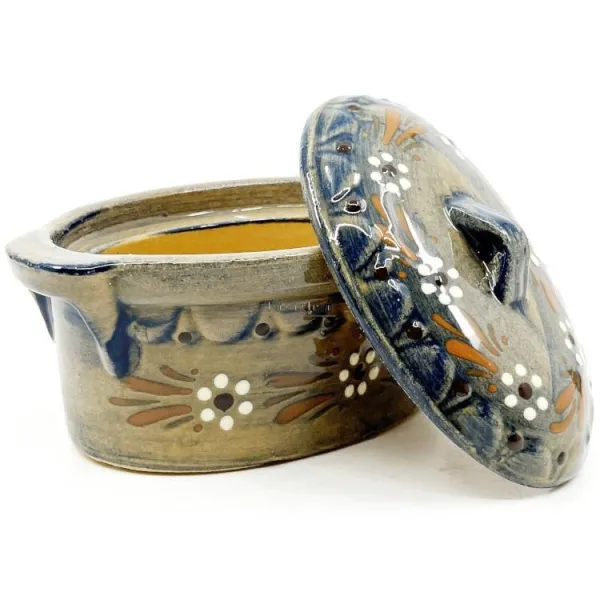 Baeckeoffe Terrine Blue Soufflenheim Brush Daisy 17 cm