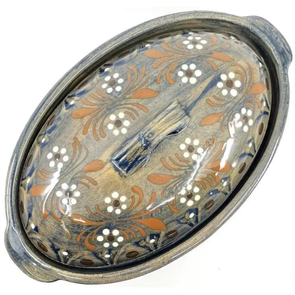 Soufflenheim Blaue Pinsel Baeckeoffe Terrine Gänseblümchen 17 cm