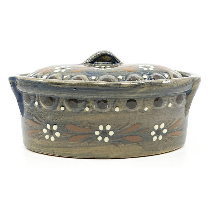 Baeckeoffe Terrine Blue Soufflenheim Brush Daisy 22 cm