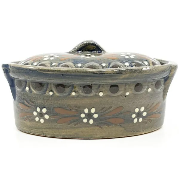 Terrine à Baeckeoffe Bleu Pinceau Soufflenheim Marguerite 22 cm