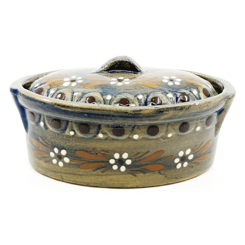Baeckeoffe Terrine Blue Soufflenheim Brush Daisy 22 cm