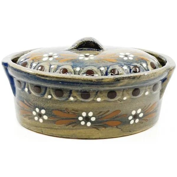 Baeckeoffe Terrine Blue Soufflenheim Brush Daisy 22 cm
