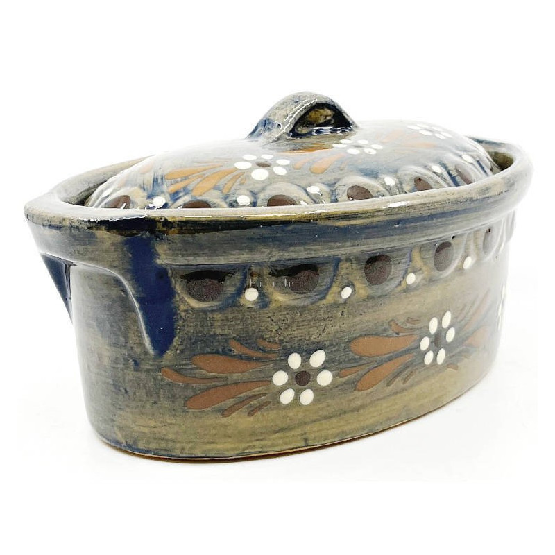 Baeckeoffe Terrine Blue Soufflenheim Brush Daisy 22 cm