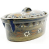 Baeckeoffe Terrine Blue Soufflenheim Brush Daisy 22 cm