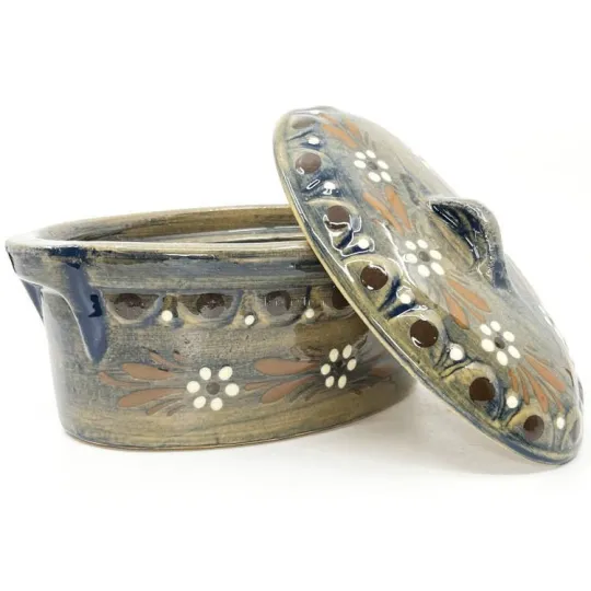 Terrine à Baeckeoffe Bleu Pinceau Soufflenheim Marguerite 22 cm