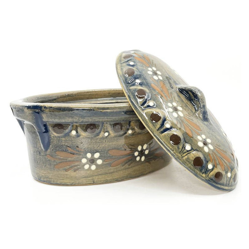 Soufflenheim Blaue Pinsel Baeckeoffe Terrine Gänseblümchen 22 cm