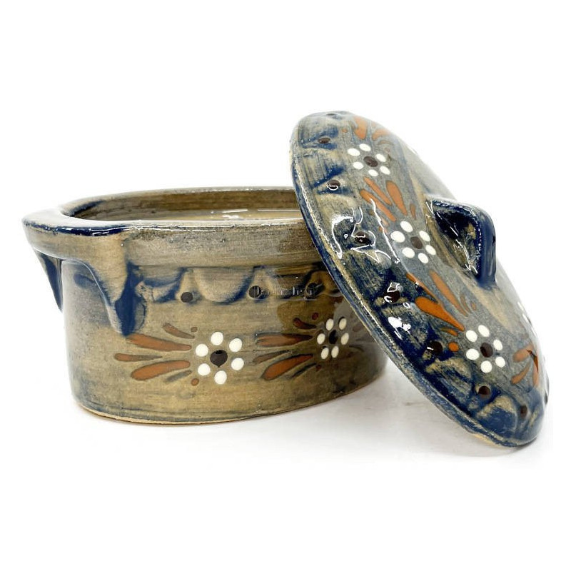 Baeckeoffe Terrine Blue Soufflenheim Brush Daisy 22 cm