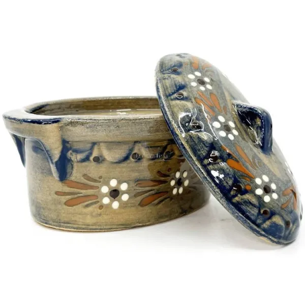 Terrine à Baeckeoffe Bleu Pinceau Soufflenheim Marguerite 22 cm