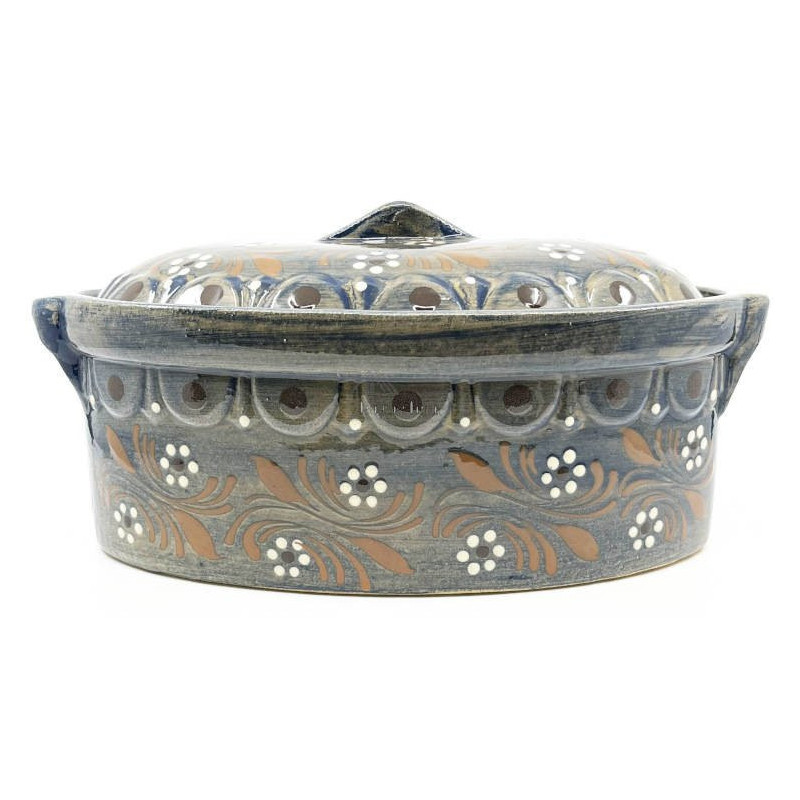 Soufflenheim Blaue Pinsel Baeckeoffe Terrine Gänseblümchen 33 cm