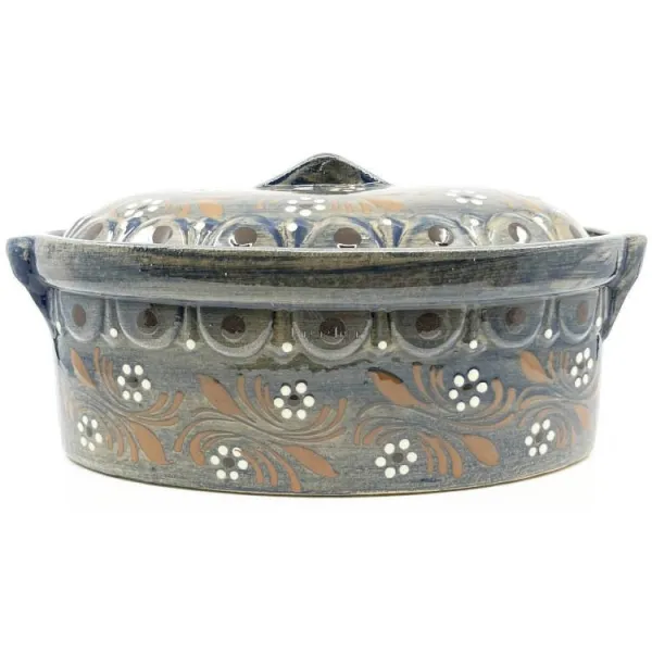 Soufflenheim Blaue Pinsel Baeckeoffe Terrine Gänseblümchen 33 cm