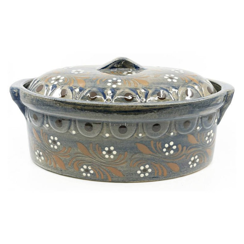 Soufflenheim Blaue Pinsel Baeckeoffe Terrine Gänseblümchen 33 cm