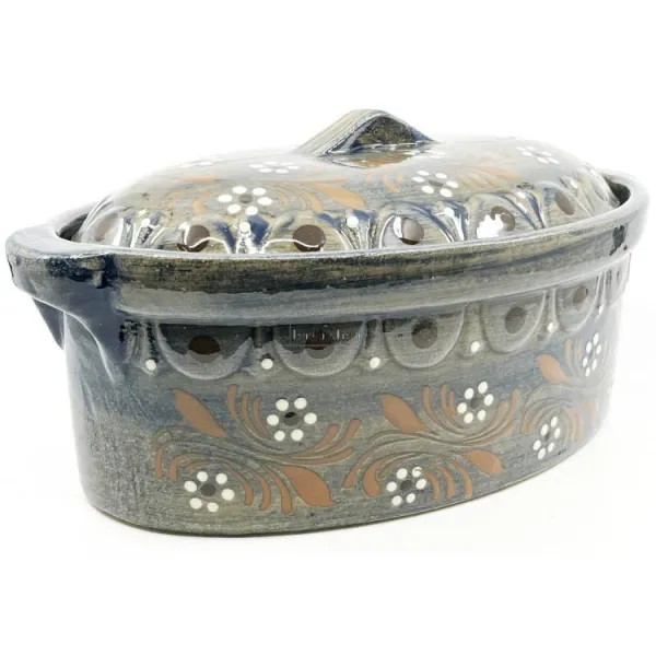 Terrine à Baeckeoffe Bleu Pinceau Soufflenheim Marguerite 33 cm