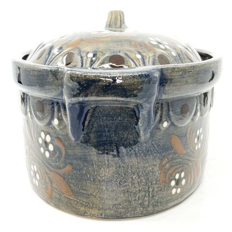 Soufflenheim Blaue Pinsel Baeckeoffe Terrine Gänseblümchen 33 cm