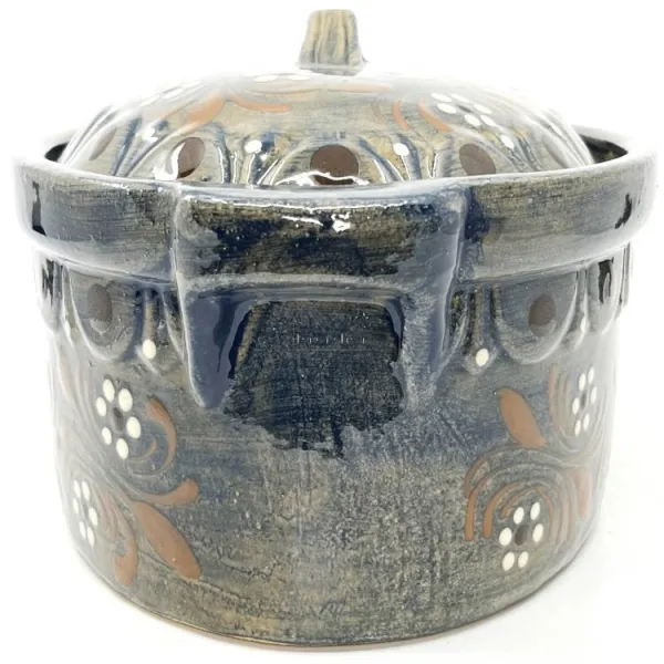 Terrine à Baeckeoffe Bleu Pinceau Soufflenheim Marguerite 33 cm