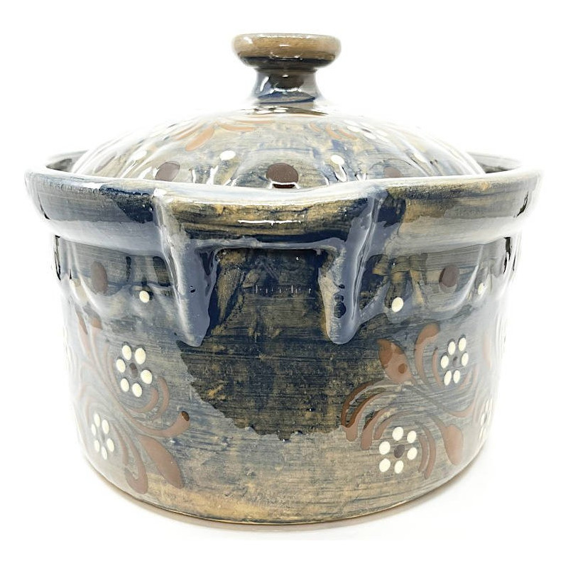 Baeckeoffe Terrine Blue Soufflenheim Brush Daisy 37 cm