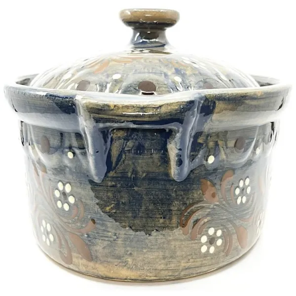 Soufflenheim Blaue Pinsel Baeckeoffe Terrine Gänseblümchen 37 cm