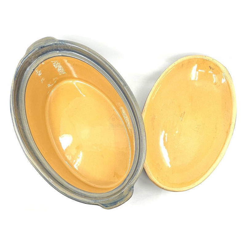 Terrine à Baeckeoffe Bleu Pinceau Soufflenheim Marguerite 37 cm