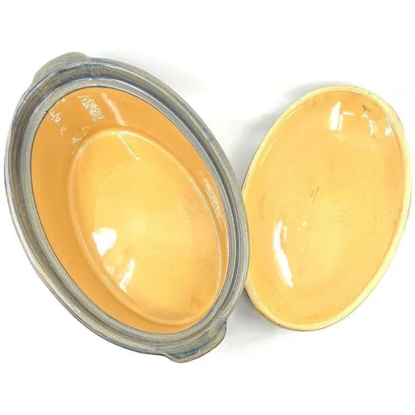 Terrine à Baeckeoffe Bleu Pinceau Soufflenheim Marguerite 37 cm