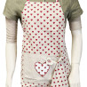 Adjustable Kitchen Apron with Embroidered Hearts and Tea Towel