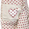 Adjustable Kitchen Apron with Embroidered Hearts and Tea Towel