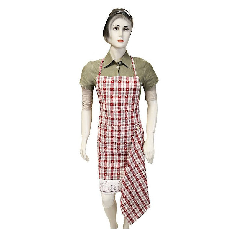 Adjustable Kitchen Apron with Alsatian Storks Design and Kitchen Towel