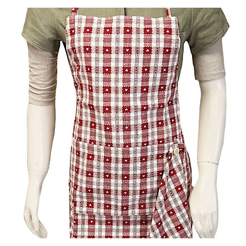 Tablier de Cuisine réglable décor Alsaciens Cigognes avec Torchon