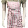 Adjustable Vichy Kitchen Apron with Stork Design and Kitchen Towel