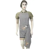 Tablier de Cuisine réglable Vichy bleu décor Coeur Cigognes avec Torchon