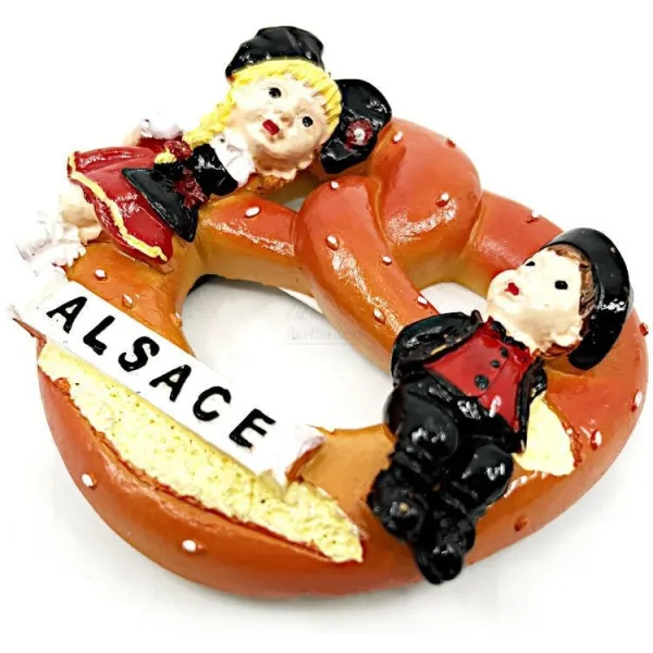 Magnet Décoratif Bretzel avec Alsaciens assis