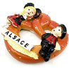 Decorative Pretzel Magnet with sitting Alsatians