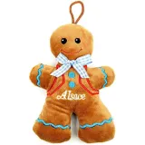 Gingerbread Man Plush with Bow 16 cm