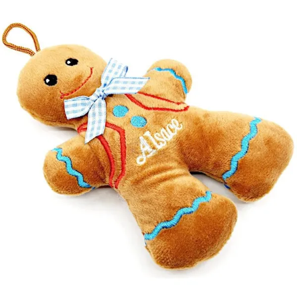 Plüschtier Mann mit Schleife aus Lebkuchen 16 cm