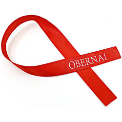 Red satin ribbon Obernai marking